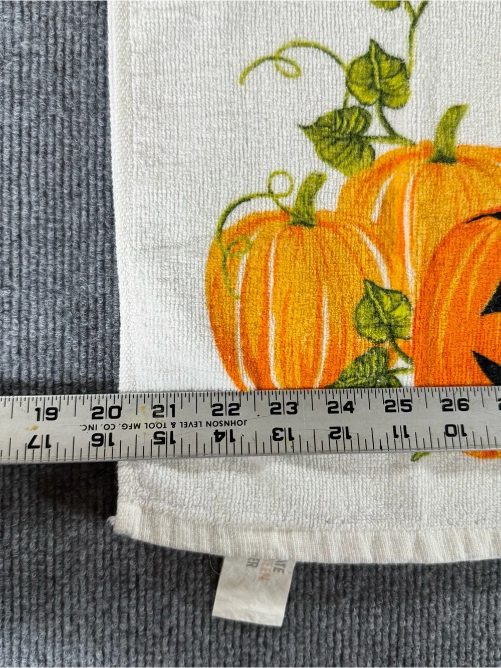 Celebrate Halloween Together Black Cat Pumpkin Hand Towel Orange Witchy Decor